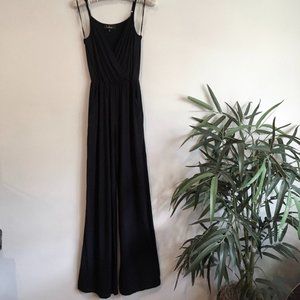 SALE! Lulu's Wide Leg V-Neck Strappy Navy Jumpsuit